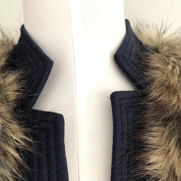 Rebecca Taylor Faux Fur Crop Coat w/ Silk Trim - Picture 4 of 8